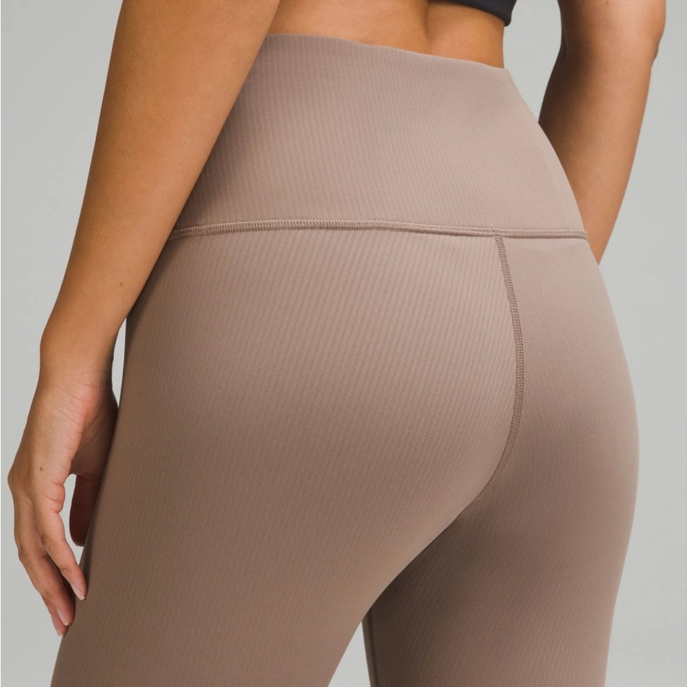 Lululemon Wunder Train Ribbed HR Tight 25” Taupetastic Size 0 NWT - Picture 5 of 6